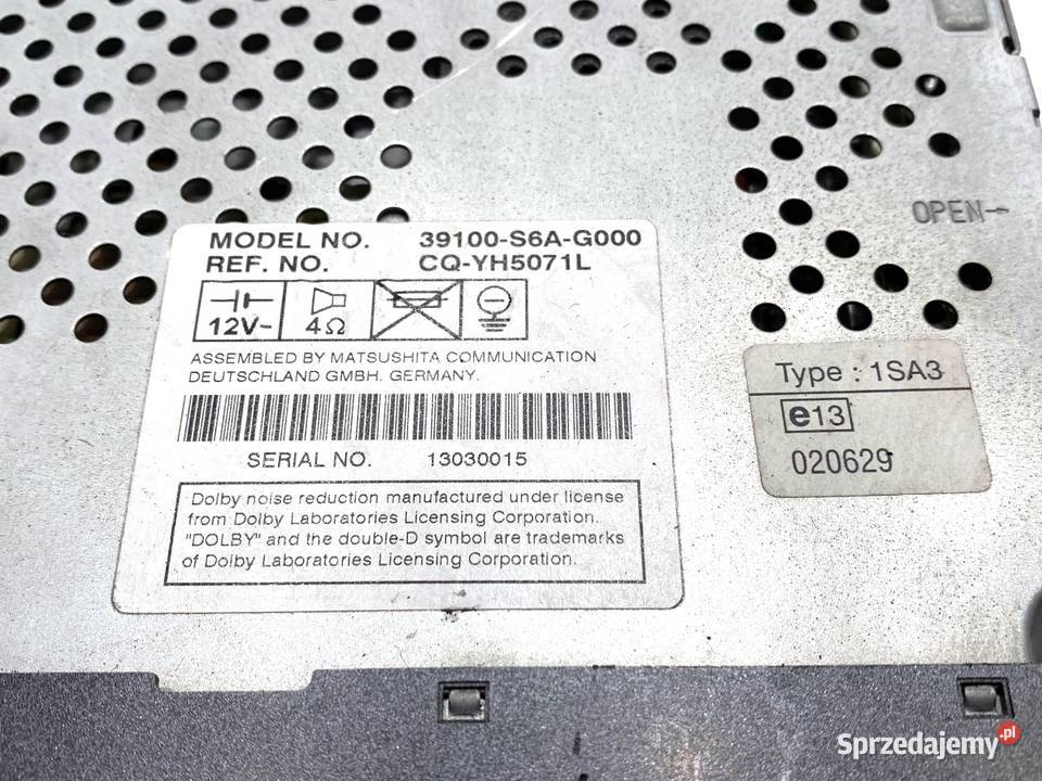 RADIO HONDA CIVIC VII 39100S6AG000 0006