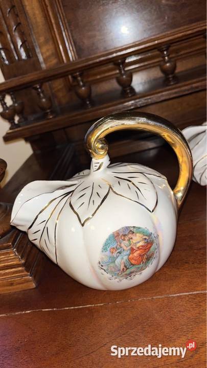 Jasny Dzbanek dynia albo łabędź Ręcznie zrobiony Porcelana i szkło