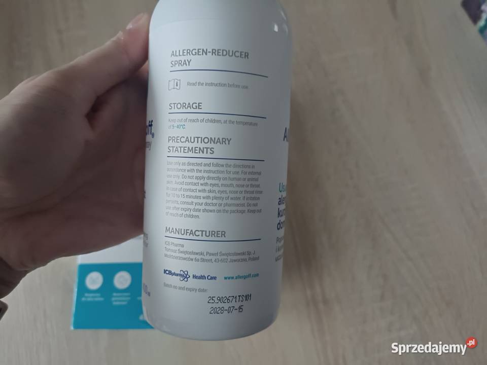 Allergoff Spray przeciw alergenom roztoczy kurzu Pozostałe pomorskie Kwidzyn