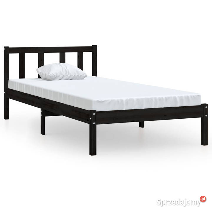 Rama łóżka czarna z litego drewna sosnowego 100 69cm Warszawa sprzedam