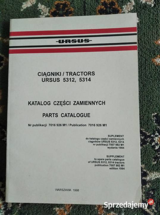 Katalog części ciągnika Ursus 53125314 suplement Pozostałe Lublin