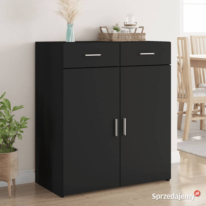Szafka czarna 80x425x93 materiał drewnopochodny Warszawa