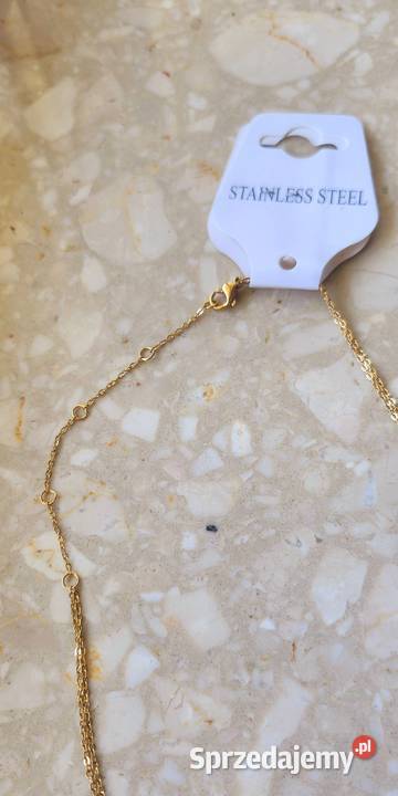 Nowy naszyjnik łańcuszek stal chirurgiczna złoto Gdańsk