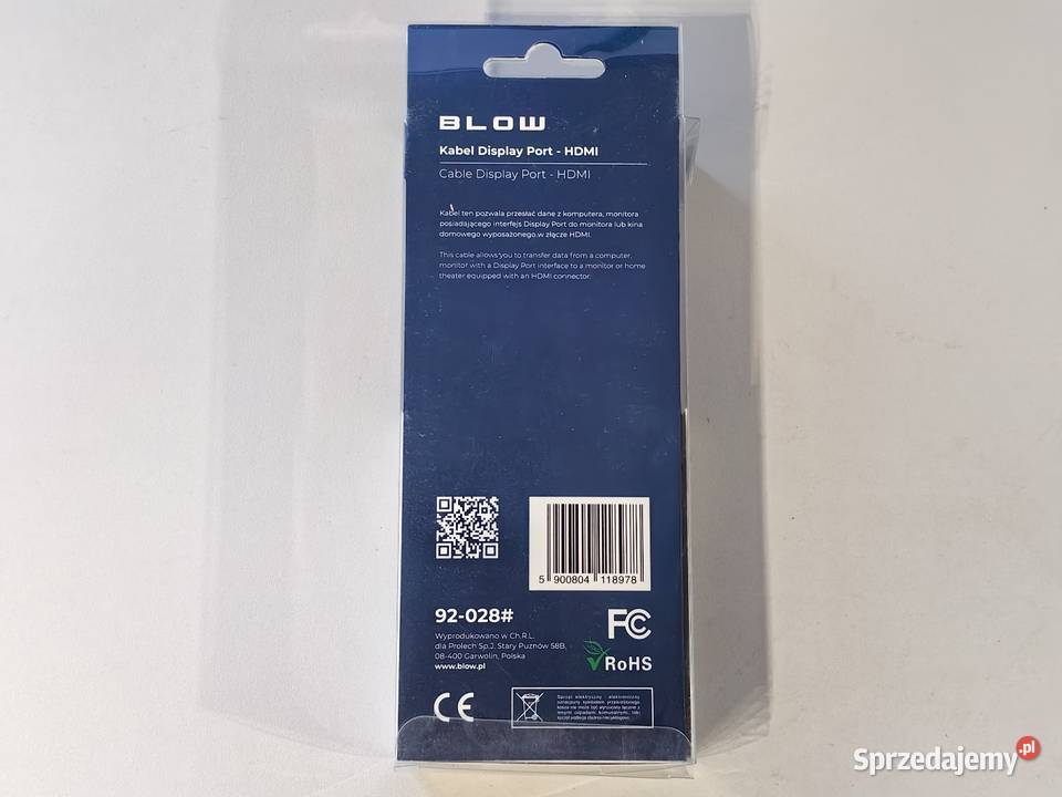 Kabel display portHdmi Blow 18m nowy pudełko DPD Inczew