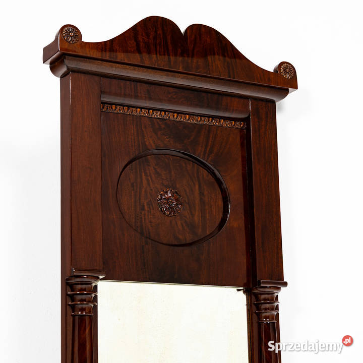 Lustro Biedermeier Antyk Stare Mahoń Piramidalny Swarzędz