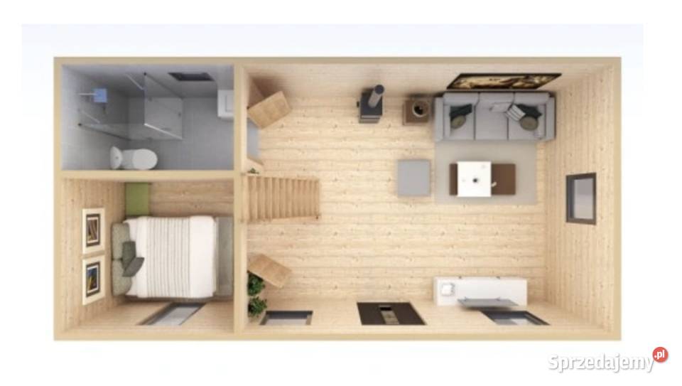 Domek drewniany całoroczny letniskowy 43m6m 1520 Korczyna