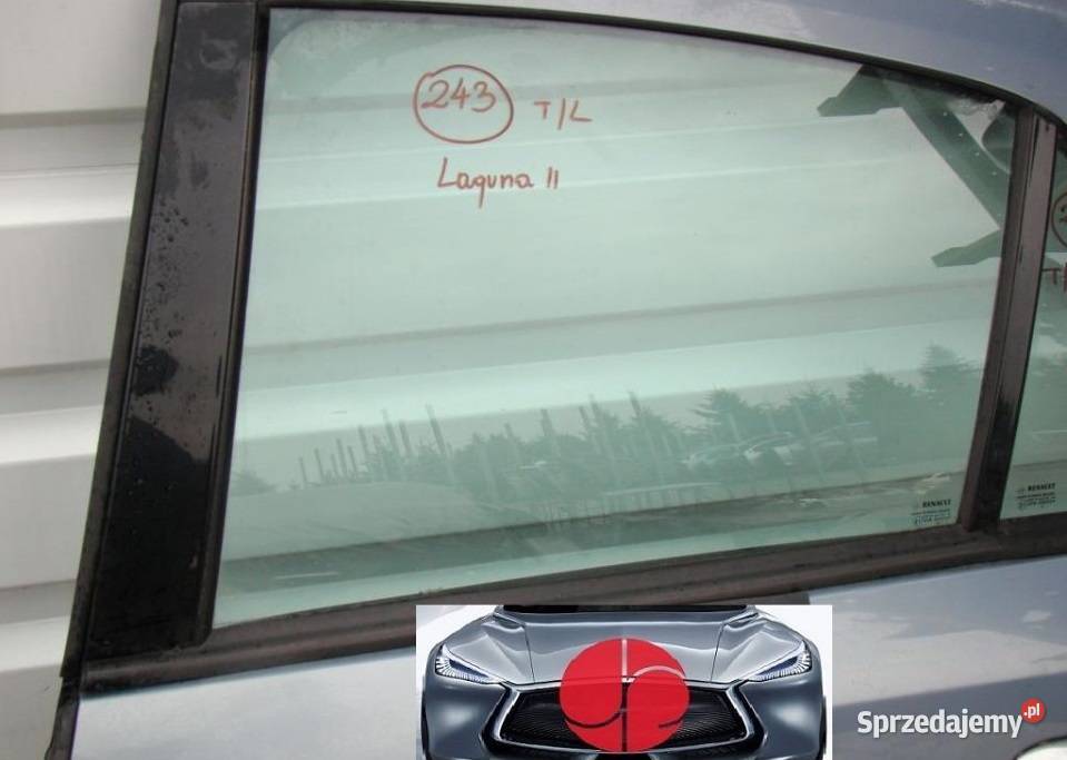RENAULT LAGUNA II SZYBA BOCZNA DRZWI TYŁ LEWY Karoseria