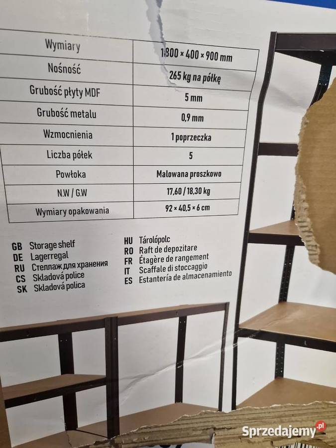 Wzmocniony Regał Magazynowy GEKO G10869 Głogowa
