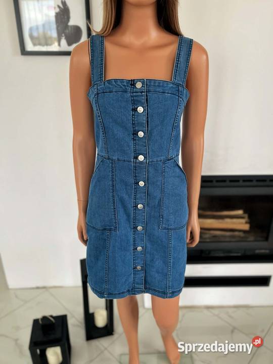 HM sukienka jeansowa M 38 denim na guziki Augustówka