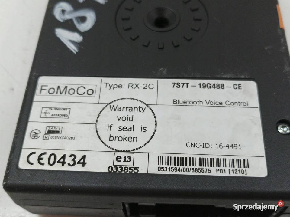 MODUŁ BLUETOOTH 7S7T19G488CE RX2C Ford S I Rok produkcji 2008 Komputery Komputery