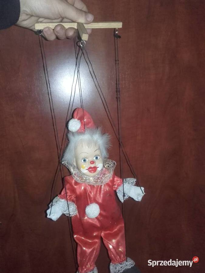 Pajacyk kukiełka na sznurkach z porcelanową Pozostałe