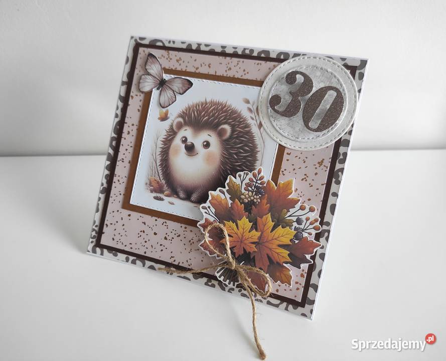 Kartka na urodziny ręcznie robiona jesienna z Rękodzieło Łódź