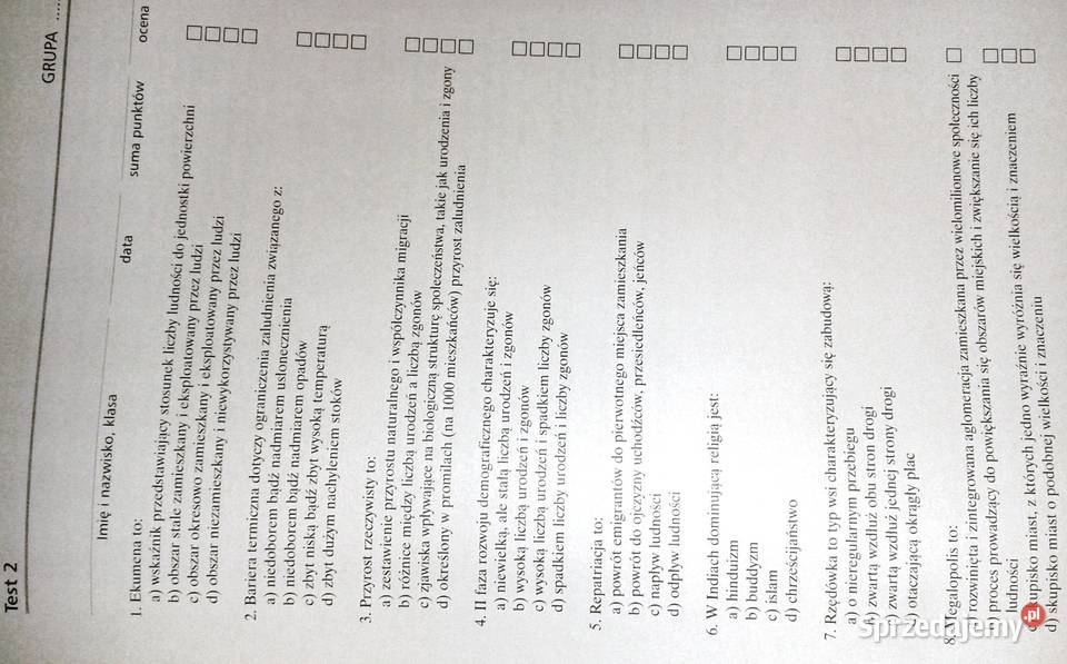 Geografia 2 Testy sprawdzające Krzysztof Chełm sprzedam
