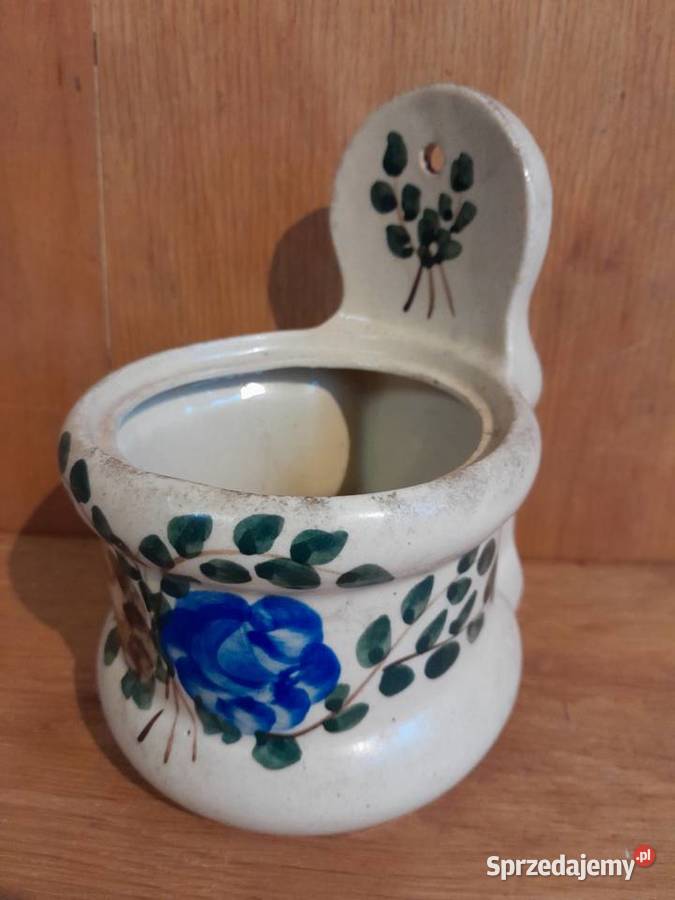 Stary zdobiony pojemnik na sól cukier zabytek Dąbrowa Górnicza