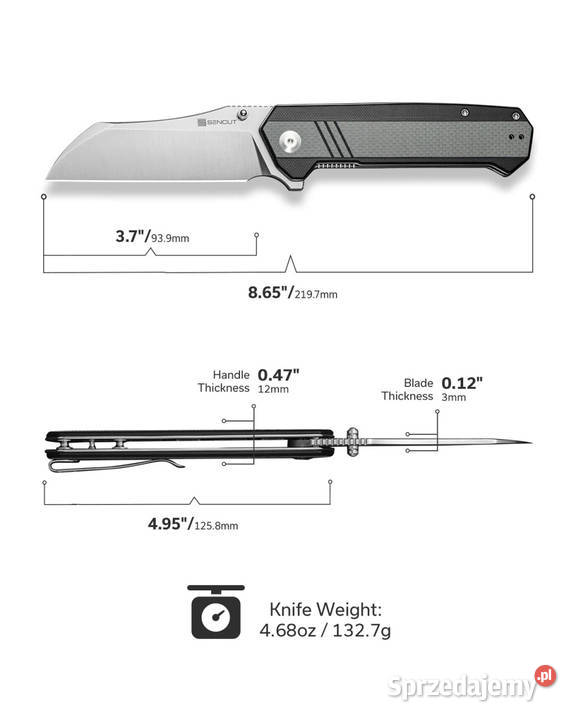 Nóż składany Sencut Draxor GrayBlack G10 Satin Warszawa