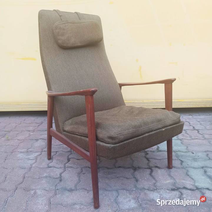 Fotel teakowy vintage skandynawia lata 60te Złotokłos