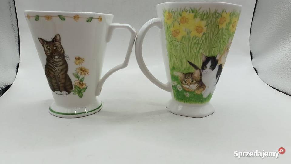 Dwa kubki z serii St Michael koty porcelana lubelskie Zamość