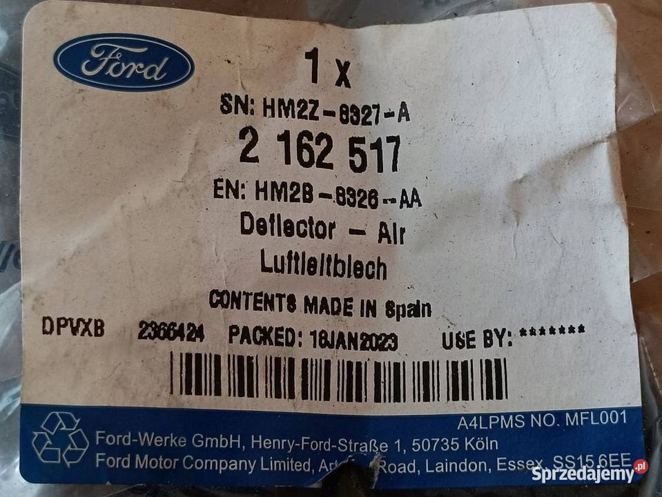 FORD FUSION 13 DEFLEKTOR POWIETRZA HM2Z8327A Pozostałe Pleszew
