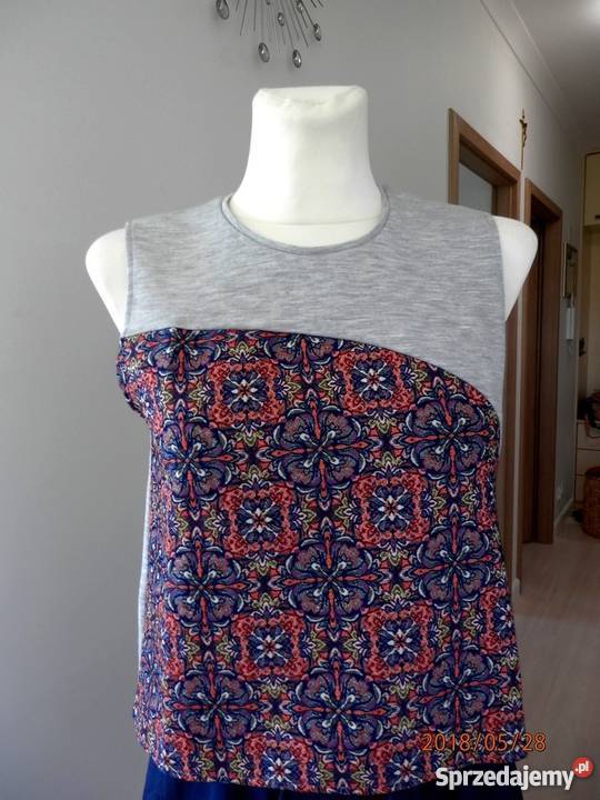 Bluzka Zara Crop Top Do Spodni z Wysokim Stanem szary/srebrny Łomża