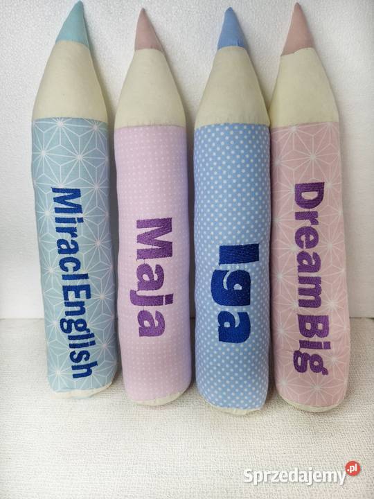 Kredki szyte dekoracja pokoju pasowanie na Boreczek