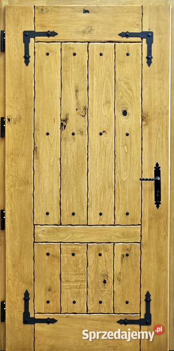 Drzwi DŁUGOSZ drewniane zewnętrzne jodełka Katowice