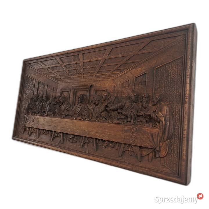 Ostatnia Wieczerza rzeźba 3D w drewnie dębowym Malechowo sprzedam