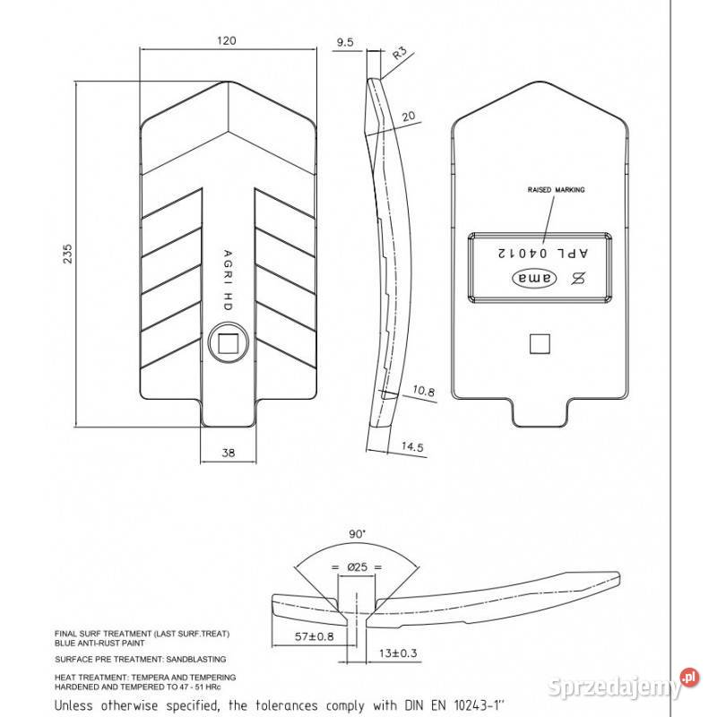 Lemken dłuto wymienne wzmacniane APL04012 Kamionna