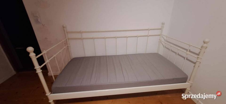 Sprzedam łóżko metalowe białe IKEA TROMSNES lubelskie Hrubieszów