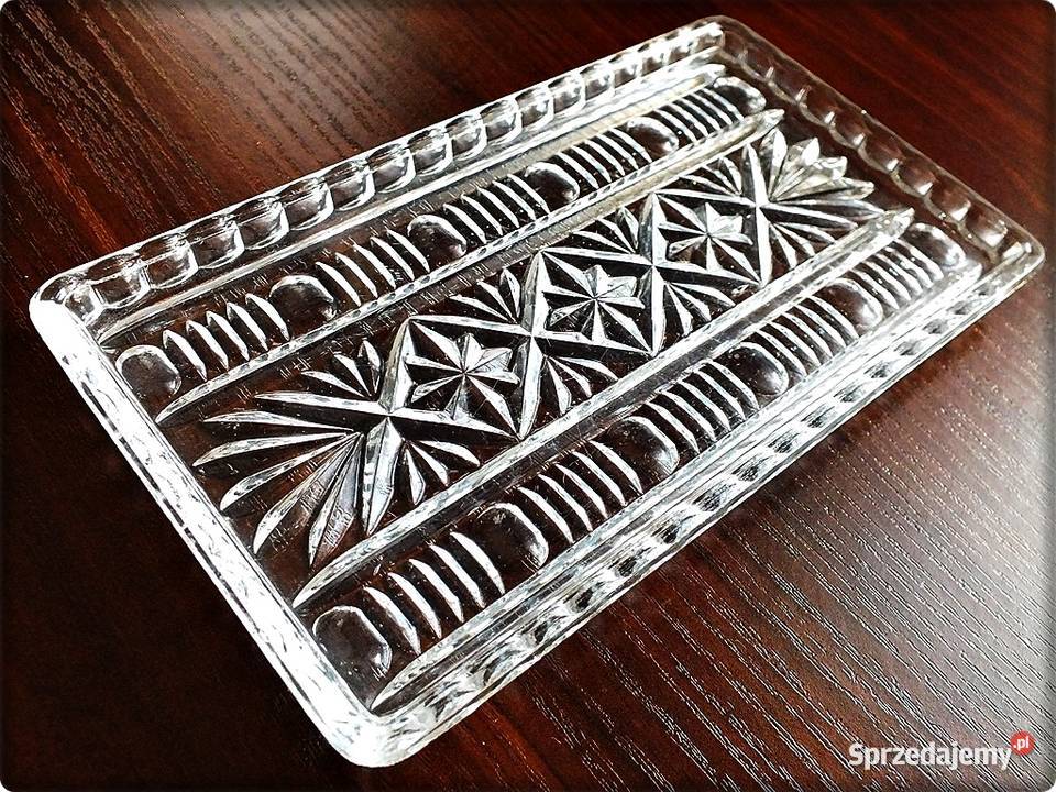 Mała Taca kryształowa na kieliszki przyprawy z Żary