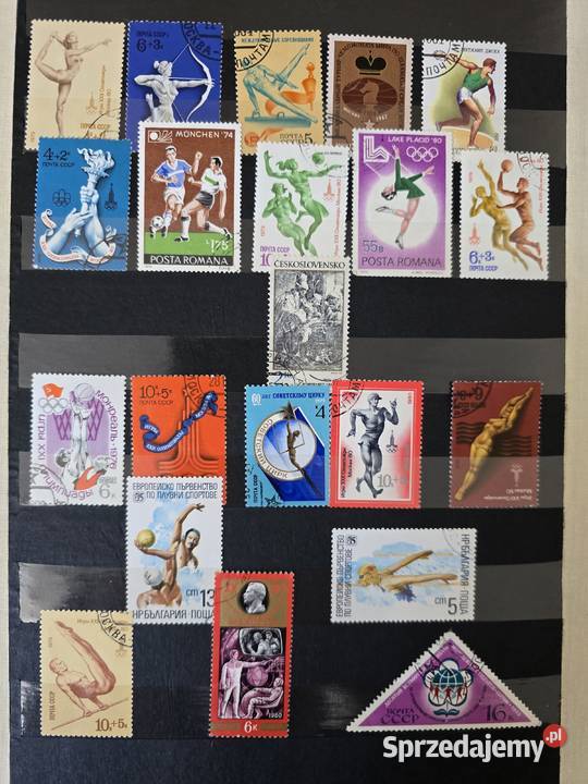 Kolekcja znaczków dwa klasery Olimpiada 84 Filatelistyka świętokrzyskie Busko-Zdrój