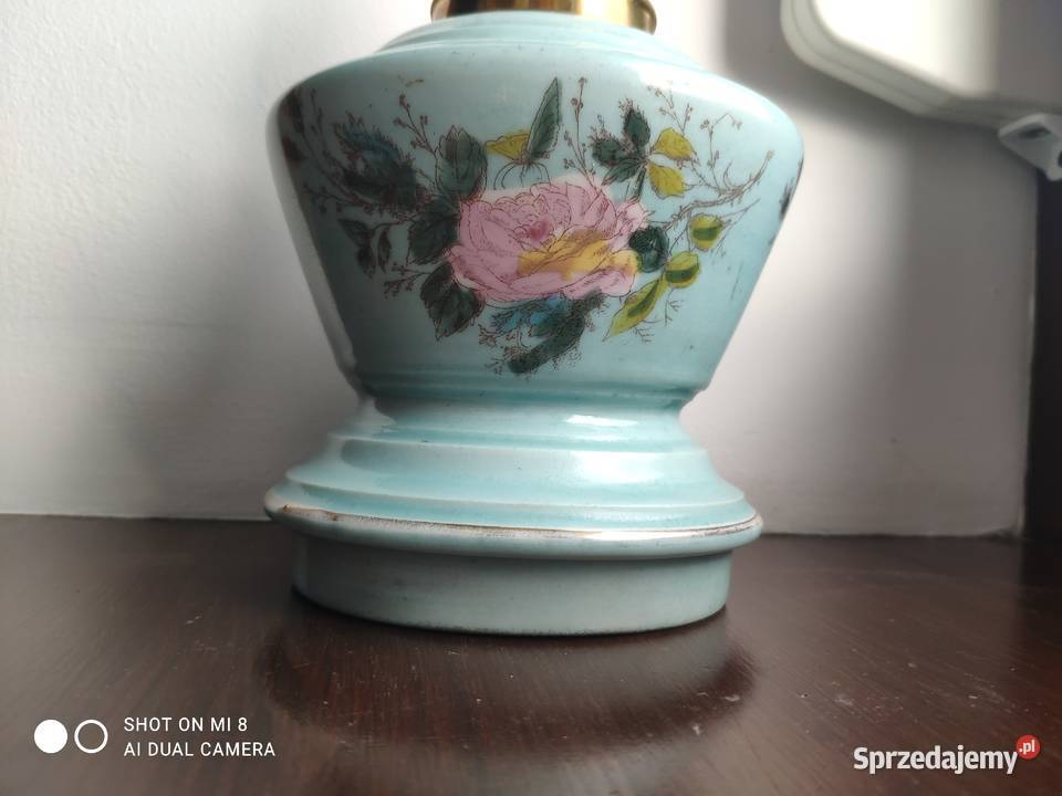 Stara francuska porcelanowa lampa naftowa 34 Antyki Kraków sprzedam