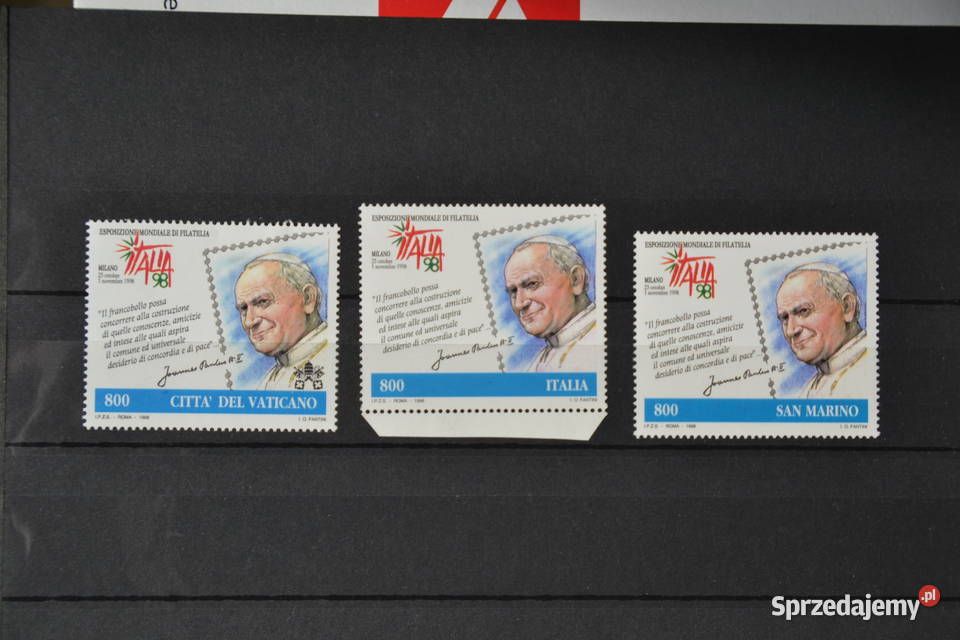 Znaczki Papież jan Paweł II San Marino Watykan Sobótka