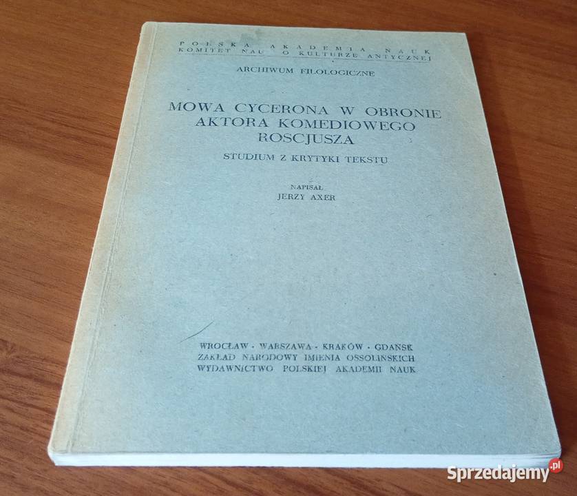 Mowa Cycerona w obronie aktora komediowego studia sprzedam