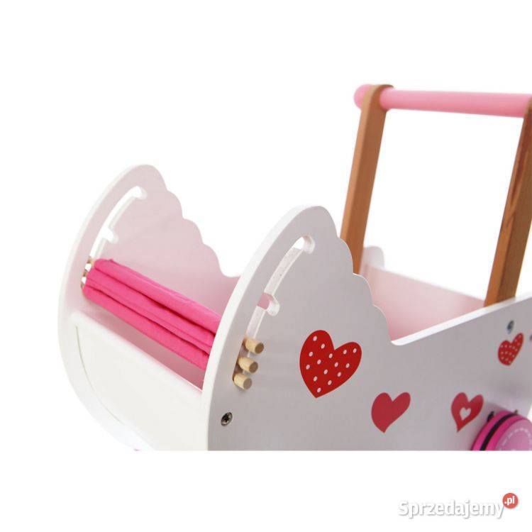 Wózek lalek drewniany z pościelą Ecotoys podlaskie Bielsk Podlaski