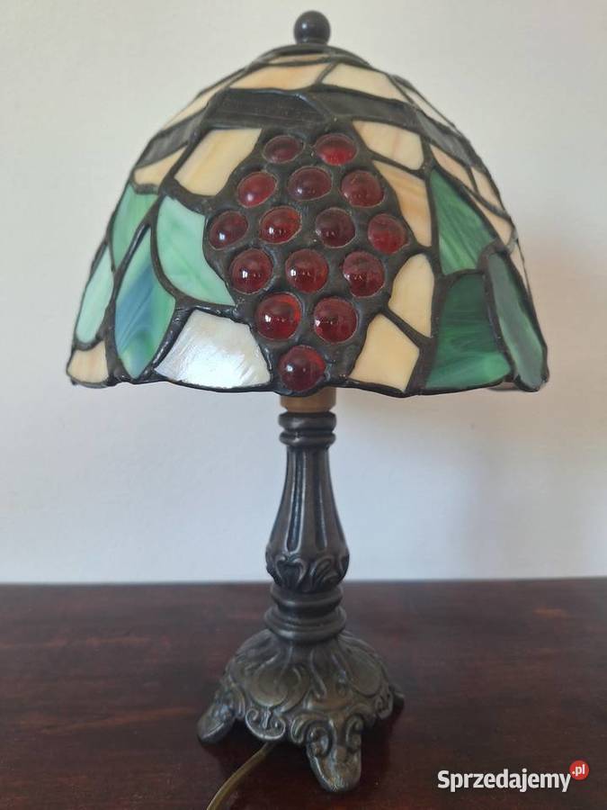 Lampa witrażowa stojąca nocna biurkowa styl Gdańsk