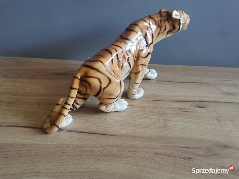 Stara duża figurka porcelanowa Tygrys Royal Dux