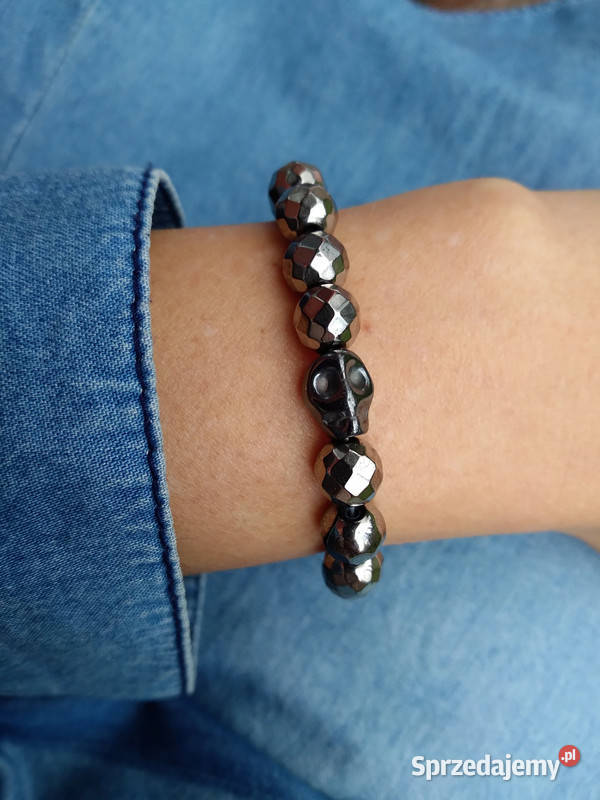 Damska bransoletka z Hematytu srebrnego z Kielce