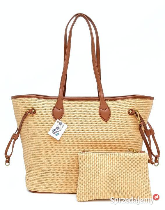Torebka damska shopper pleciona koszyk na ramię Na ramię  Chełmek