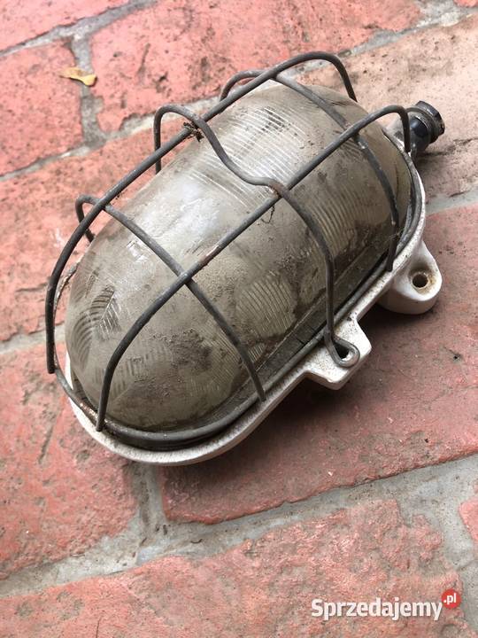 Lampa szklana loftowa porcelanowa PRL garażowa Poznań