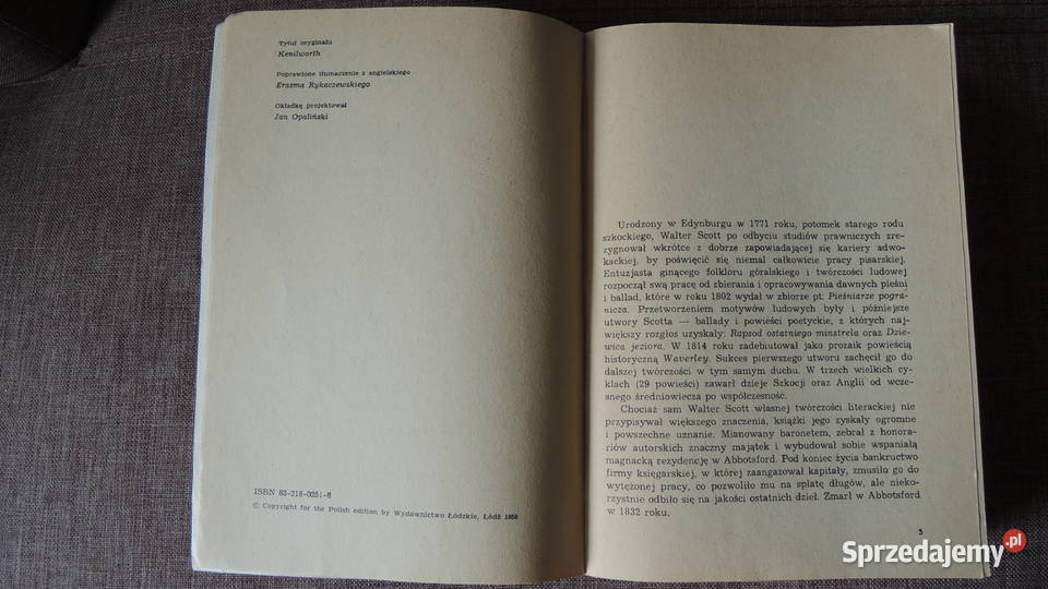 Książka Kenilworth Walter Scott Białystok