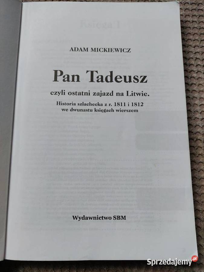 lektura z opracowaniem Pan Tadeusz Adam miękka sprzedam