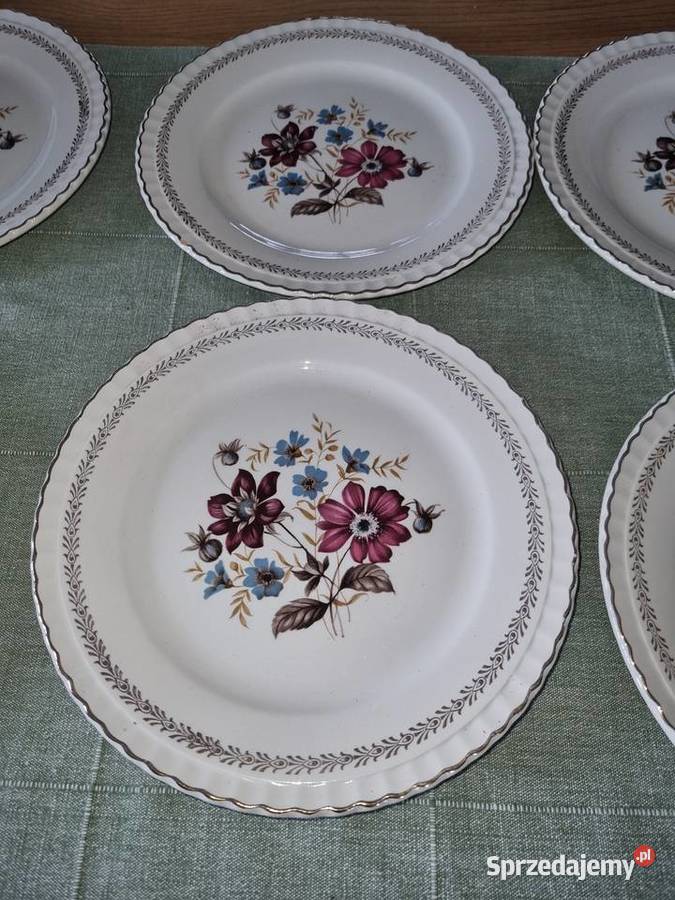 Talerze deserowe Porcelana Francuska Digoin Wola Podłężna sprzedam