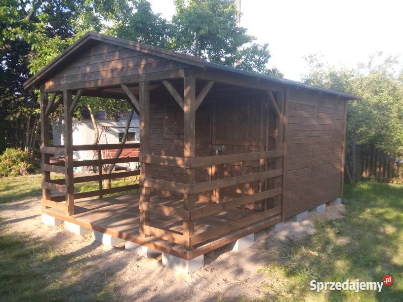 Domek ogrodowy narzędziowy z tarasem 3x3 plus