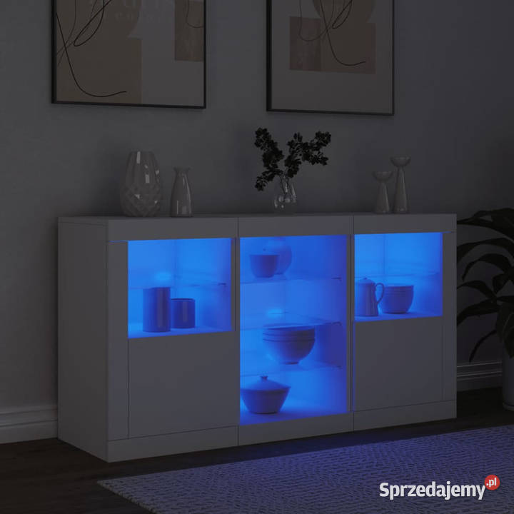 Szafka z oświetleniem LED biała 123x37x67 Pozostałe mazowieckie Warszawa sprzedam