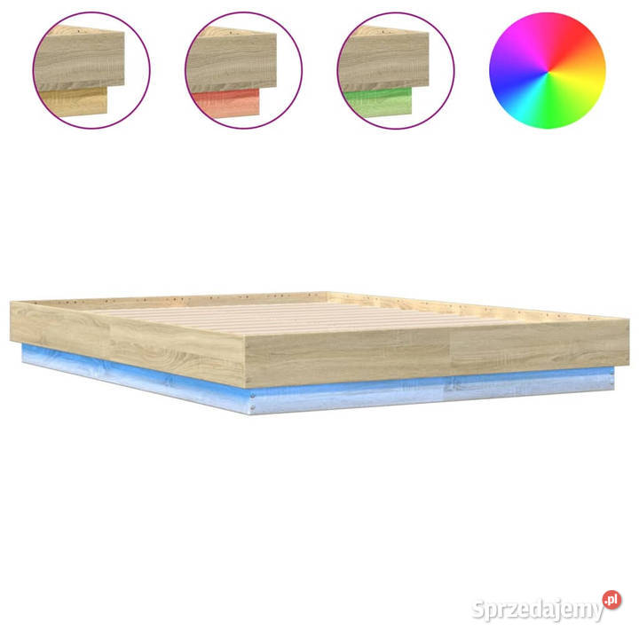 Rama łóżka z oświetleniem LED dąb sonoma 135x190 Warszawa