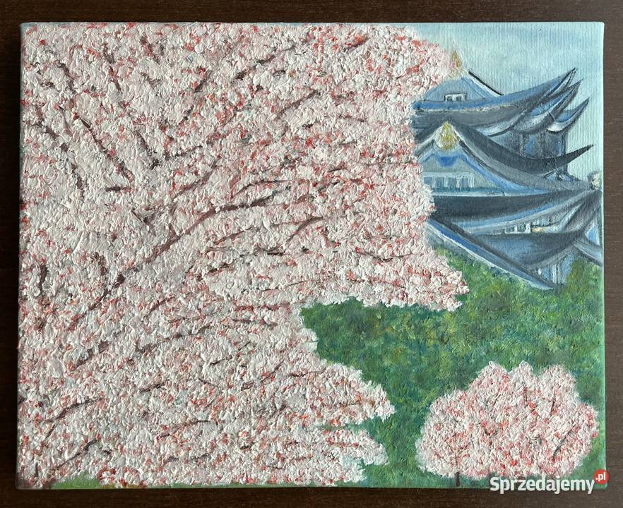 Obraz olejny 30x24 Japoński ogród Olsztyn sprzedam
