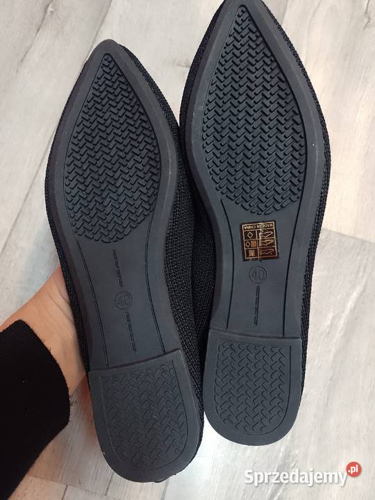 40 Czarne dzianinowe baleriny wieczorowe NOWE Kraków