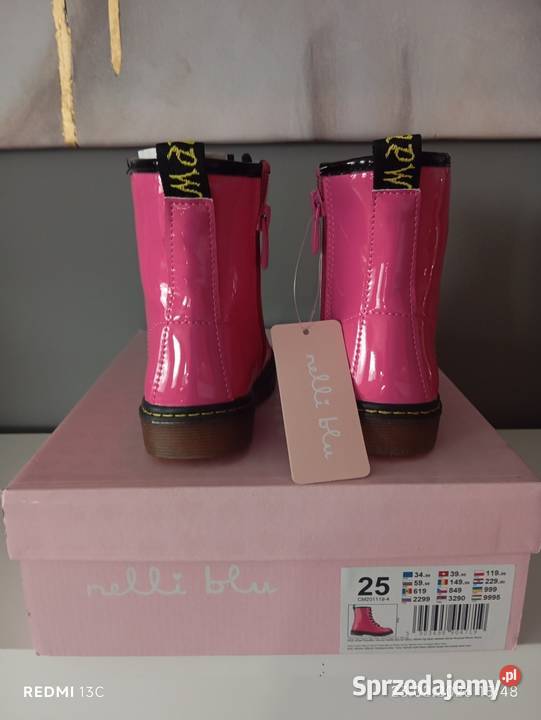 Różowe lakierowane trzewiki glany Nelli Blu Jelenia Góra