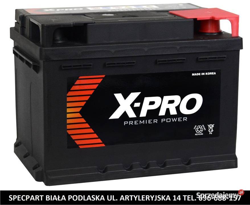 Akumulator XPRO 55Ah 480A EN wysoki Prawy Plus Biała Podlaska