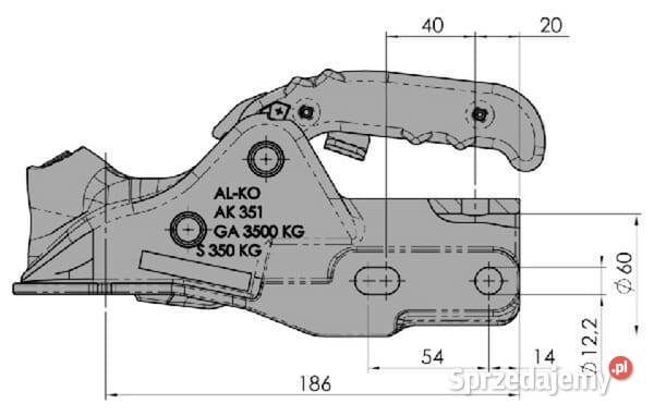 Zaczep kulowy AK351351 1224333 Kamionna